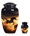 Horse Theme Large Urn With 1 Keepsake Urn