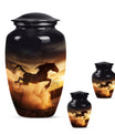 Horse Theme Large Urn With 2 Keepsake Urn