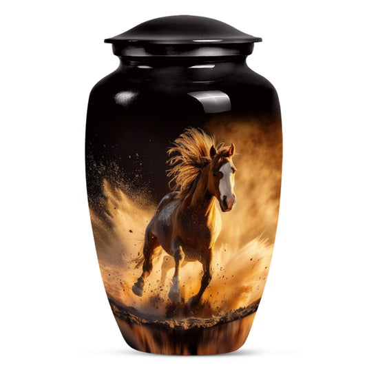 Horse Theme Large Urn 10 Inch