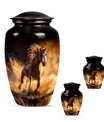 Horse Theme Large Urn With 2 Keepsake Urn