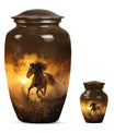 Horse Theme Large Urn With 1 Keepsake Urn