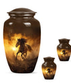 Horse Theme Large Urn With 2 Keepsake Urn