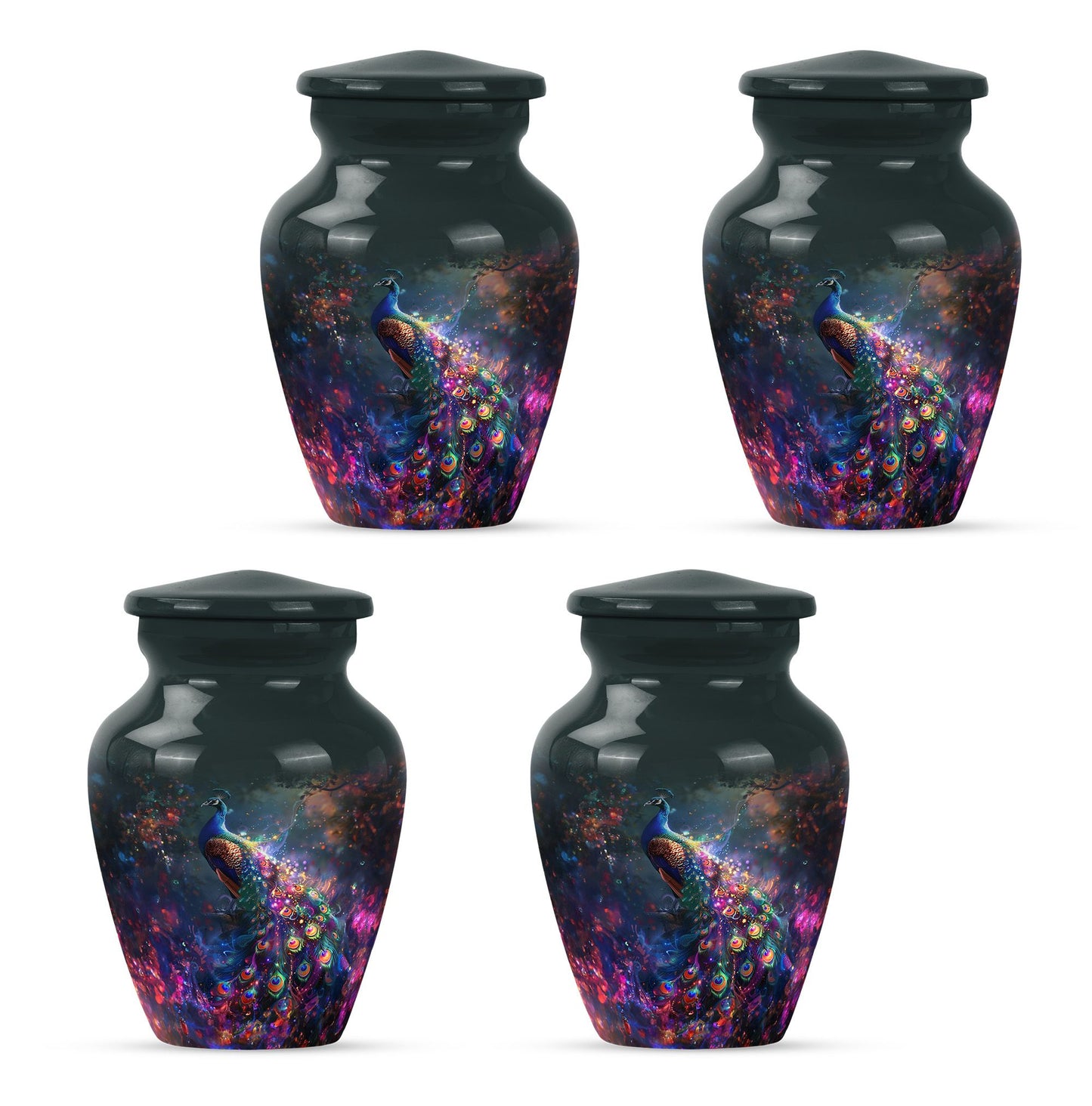 Peacock Theme 3 Inch Keepsake Pack of 4