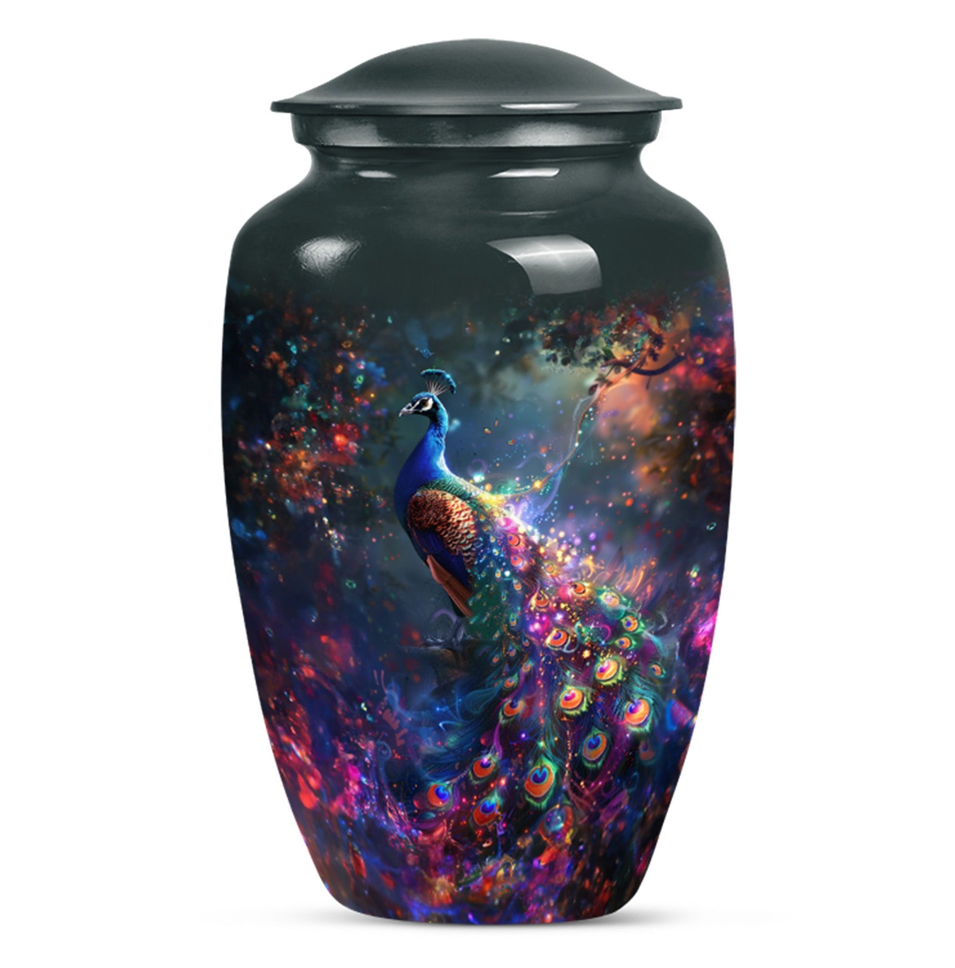 Peacock Theme Large Urn 10 Inch