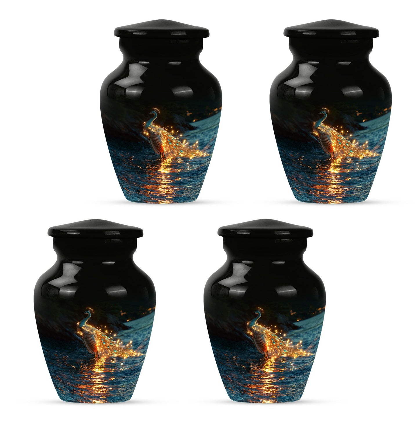 Peacock Theme 3 Inch Keepsake Pack of 4