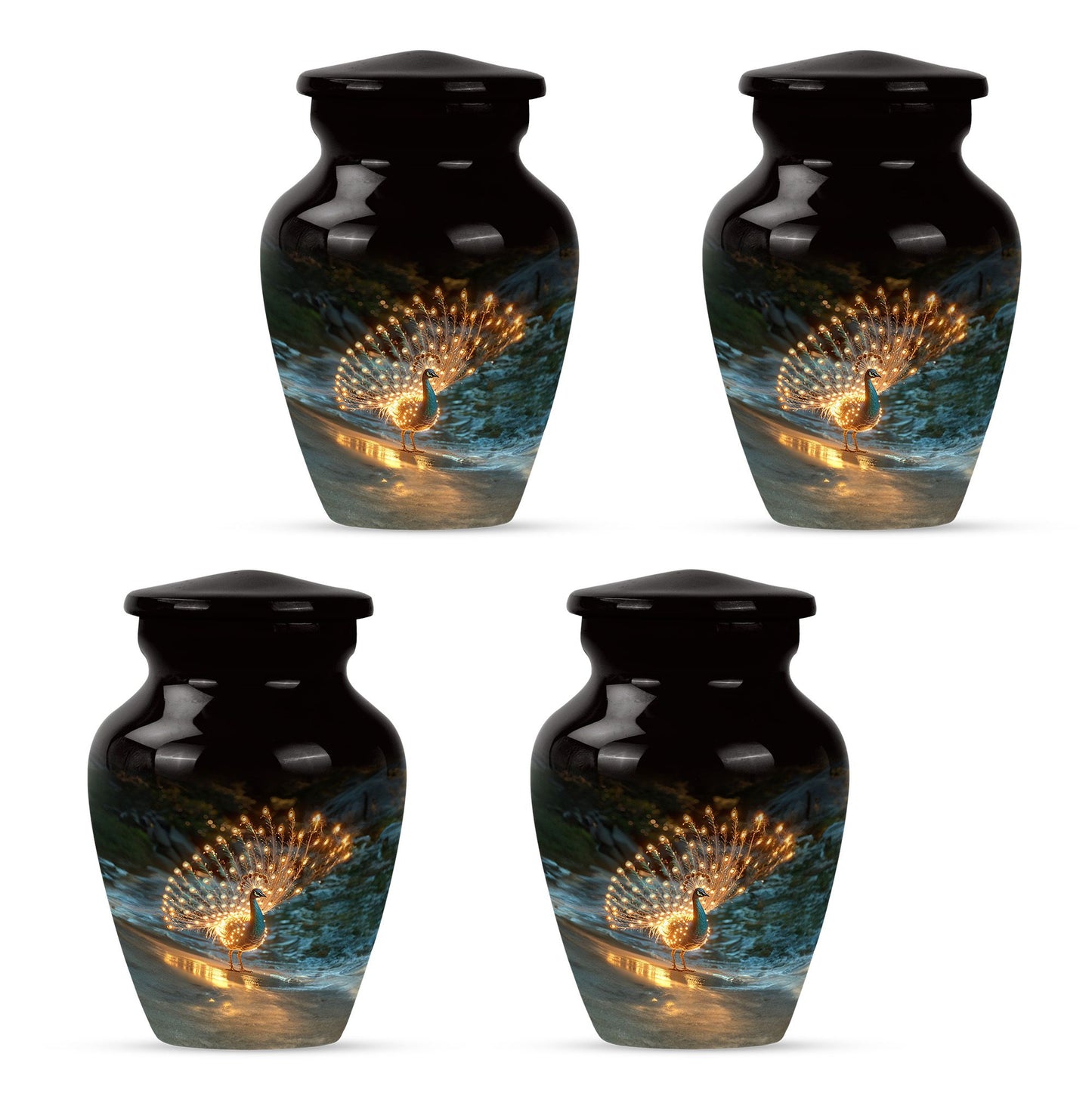 Peacock Theme 3 Inch Keepsake Pack of 4