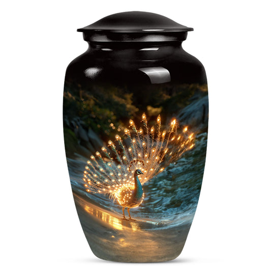Peacock Theme Large Urn 10 Inch