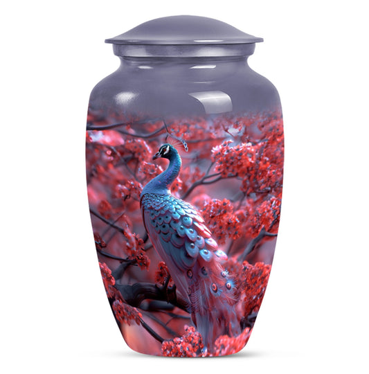 Peacock Theme Large Urn 10 Inch