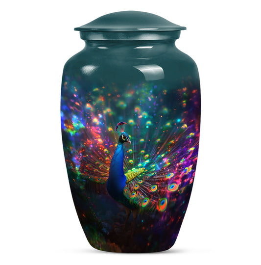 Peacock Theme Large Urn 10 Inch
