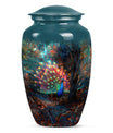 Peacock Theme Large Urn 10 Inch
