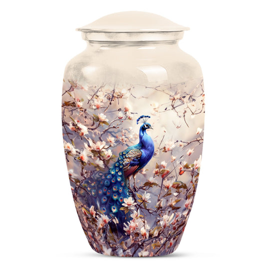 Peacock Theme Large Urn 10 Inch