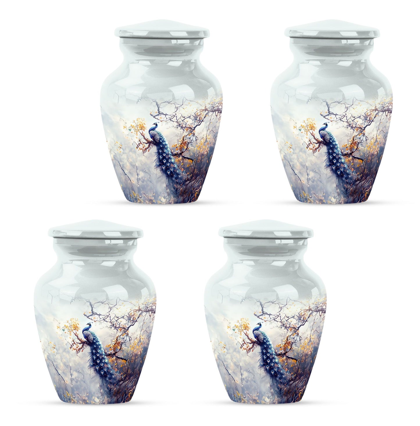 Peacock Theme 3 Inch Keepsake Pack of 4