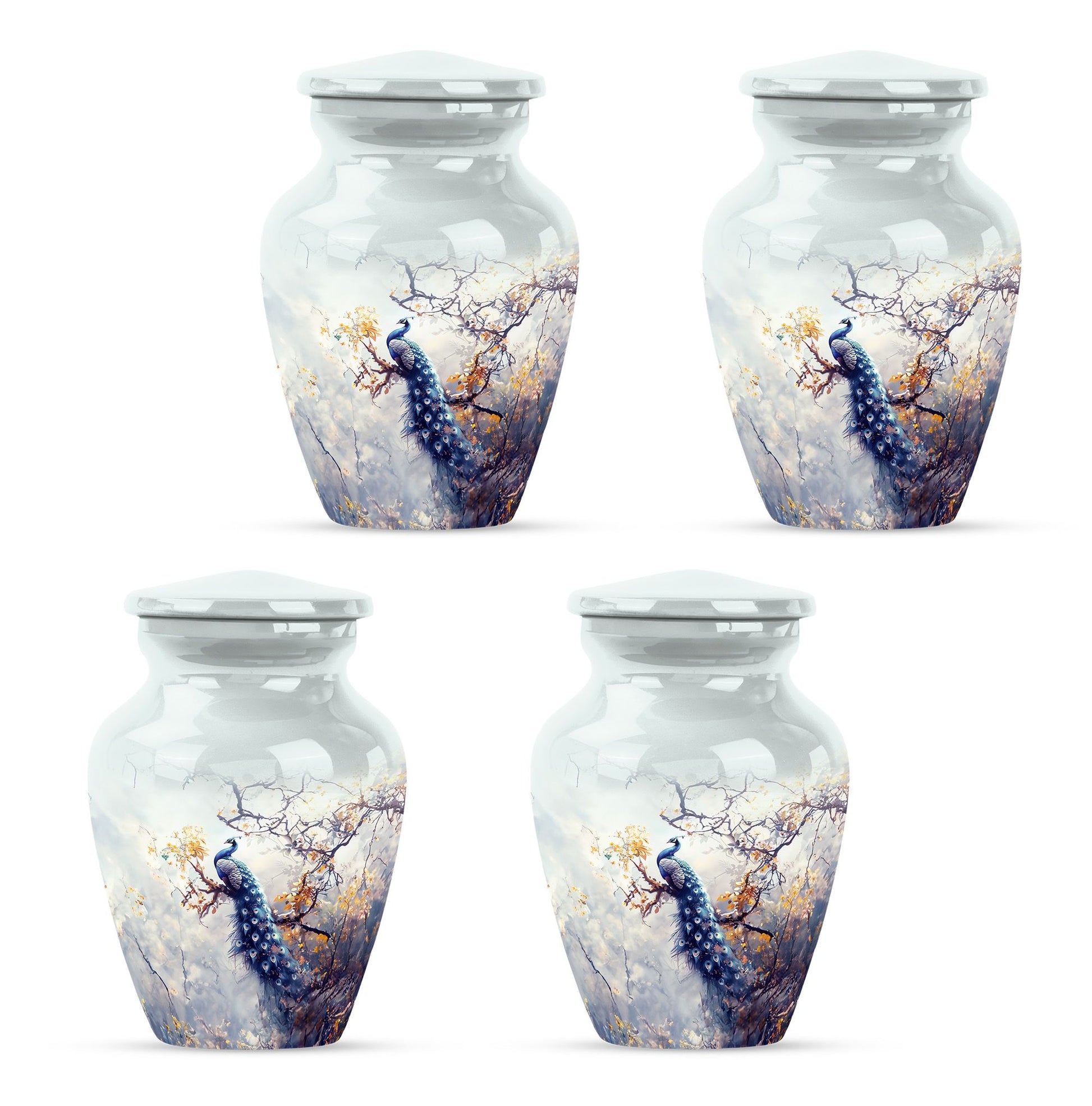 Peacock Theme 3 Inch Keepsake Pack of 4