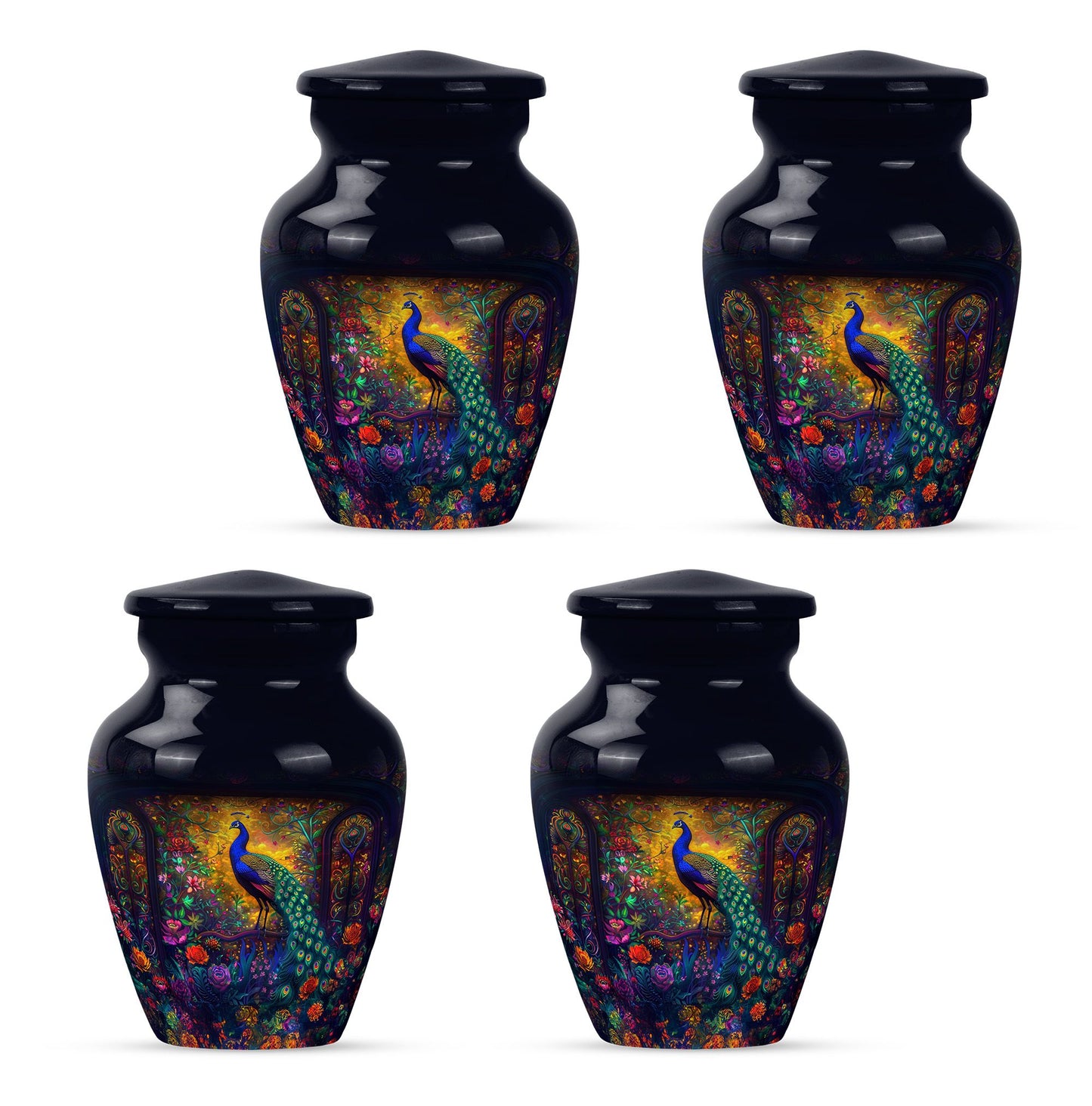 Peacock Theme 3 Inch Keepsake Pack of 4