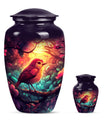 Sparrow Theme Large Urn With 1 Keepsake Urn