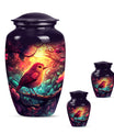 Sparrow Theme Large Urn With 2 Keepsake Urn