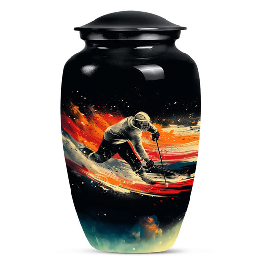 Ice Hockey Theme Large Urn 10 Inch