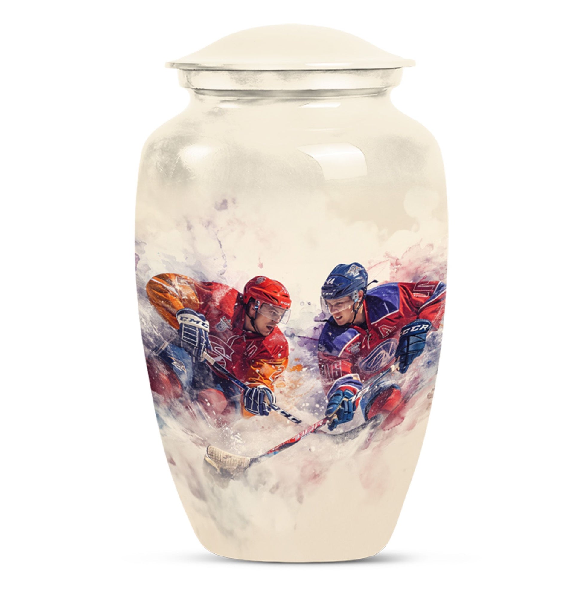 Ice Hockey Theme Large Urn 10 Inch