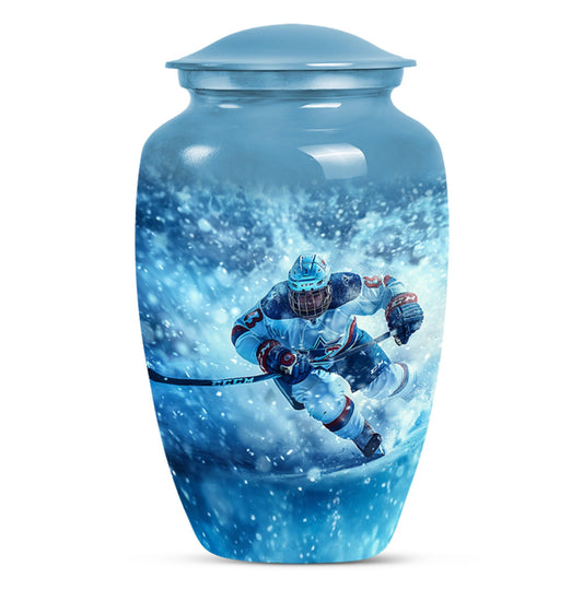 Ice Hockey Theme Large Urn 10 Inch