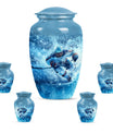 Ice Hockey Theme Large Urn With 4 Keepsake Urn