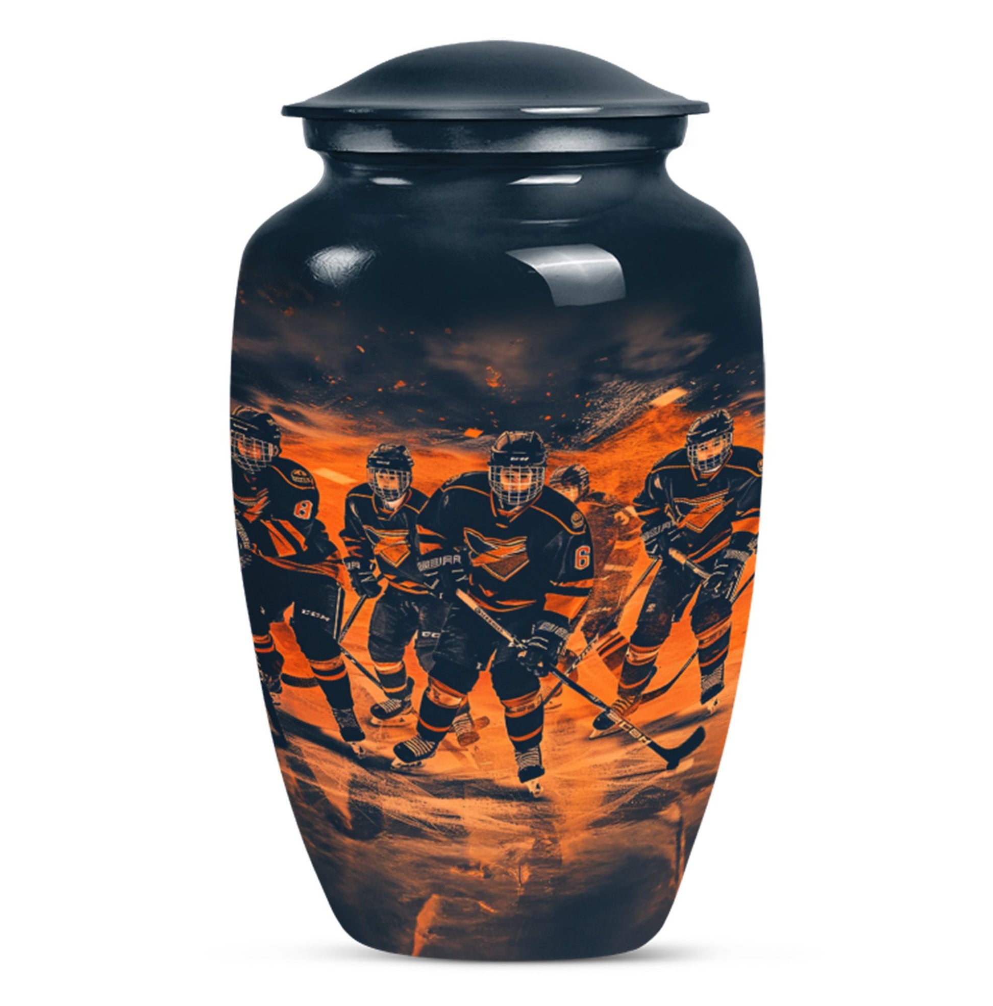Ice Hockey Theme Large Urn 10 Inch