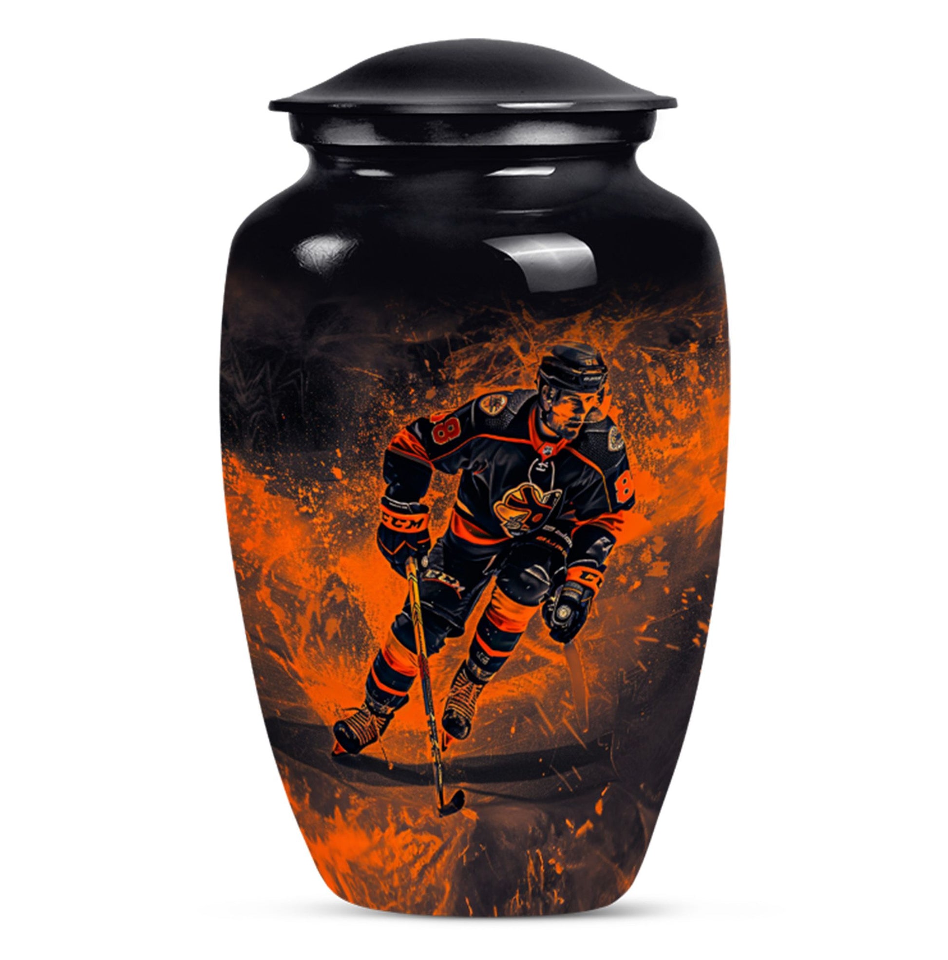 Ice Hockey Theme Large Urn 10 Inch