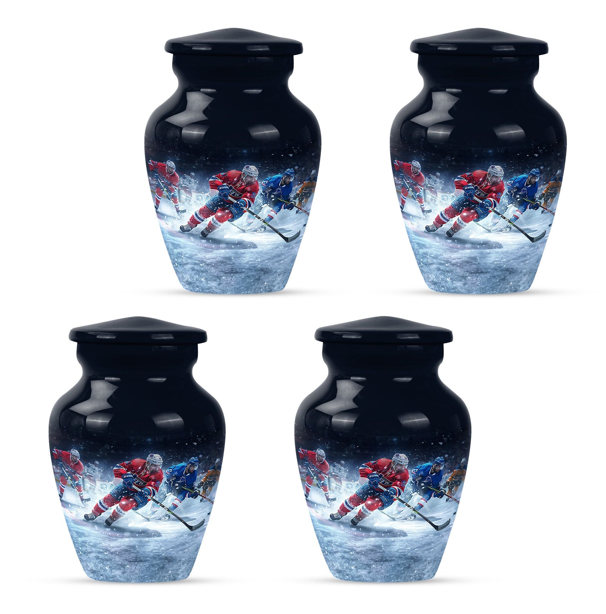 Ice Hockey Theme 3 Inch Keepsake Pack of 4