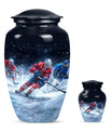 Ice Hockey Theme Large Urn With 1 Keepsake Urn