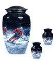 Ice Hockey Theme Large Urn With 2 Keepsake Urn