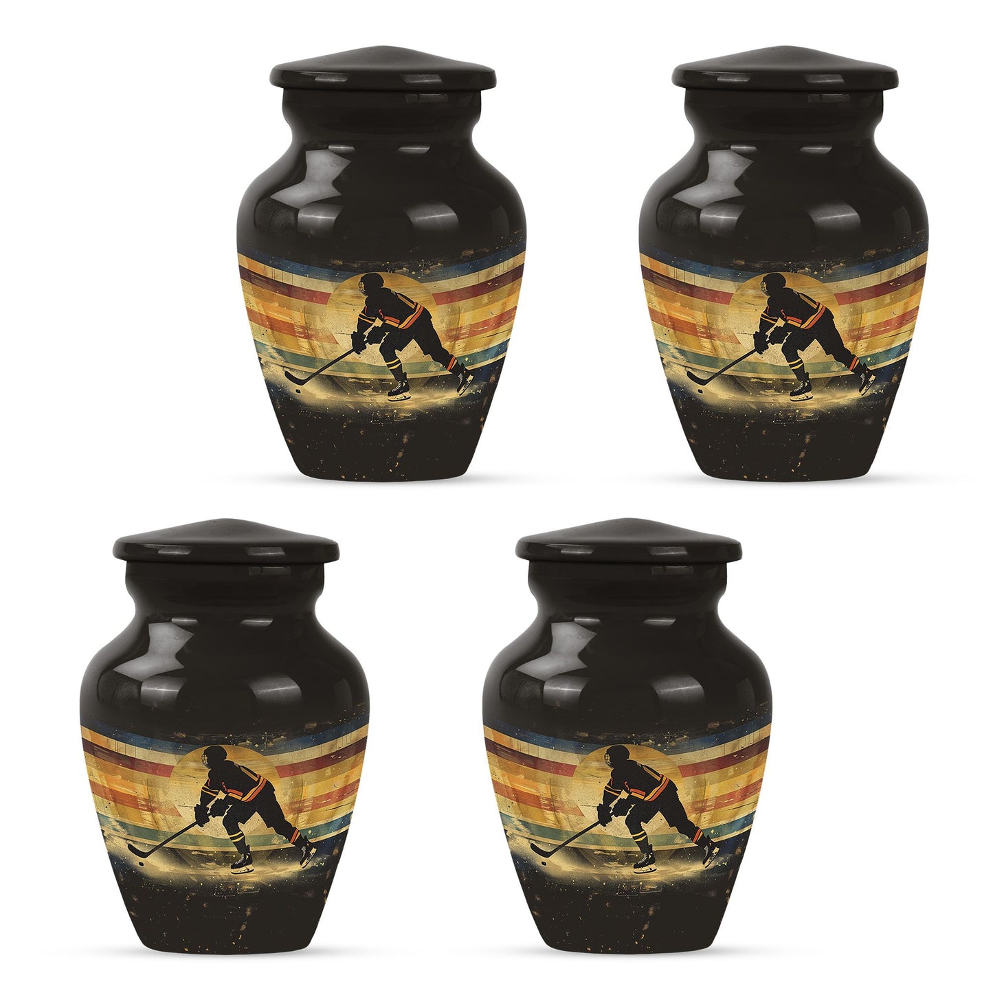 Ice Hockey Theme 3 Inch Keepsake Pack of 4