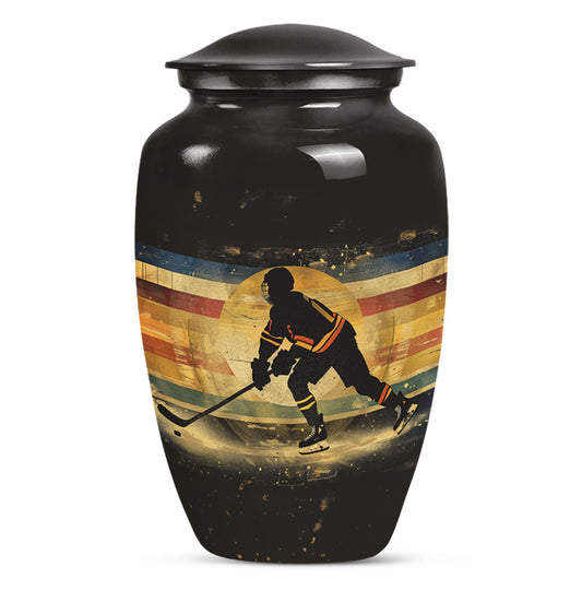 Ice Hockey Theme Large Urn 10 Inch