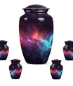 Nebula Galaxy Theme Large Urn With 4 Keepsake Urn