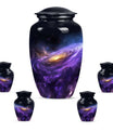 Nebula Galaxy Theme Large Urn With 4 Keepsake Urn