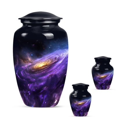 Nebula Galaxy Theme Large Urn With 2 Keepsake Urn
