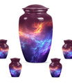 Nebula Galaxy Theme Large Urn With 4 Keepsake Urn