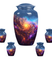 Nebula Galaxy Theme Large Urn With 4 Keepsake Urn