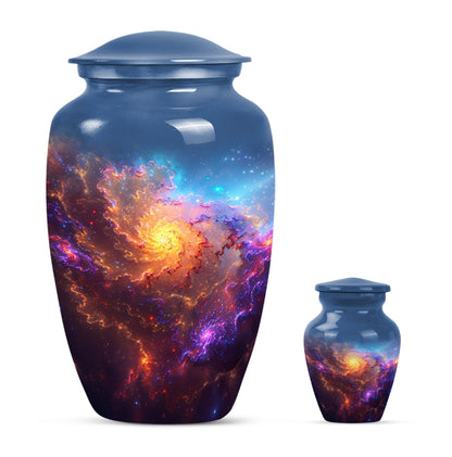 Nebula Galaxy Theme Large Urn With 1 Keepsake Urn
