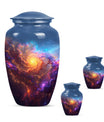 Nebula Galaxy Theme Large Urn With 2 Keepsake Urn