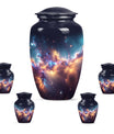 Nebula Galaxy Theme Large Urn With 4 Keepsake Urn