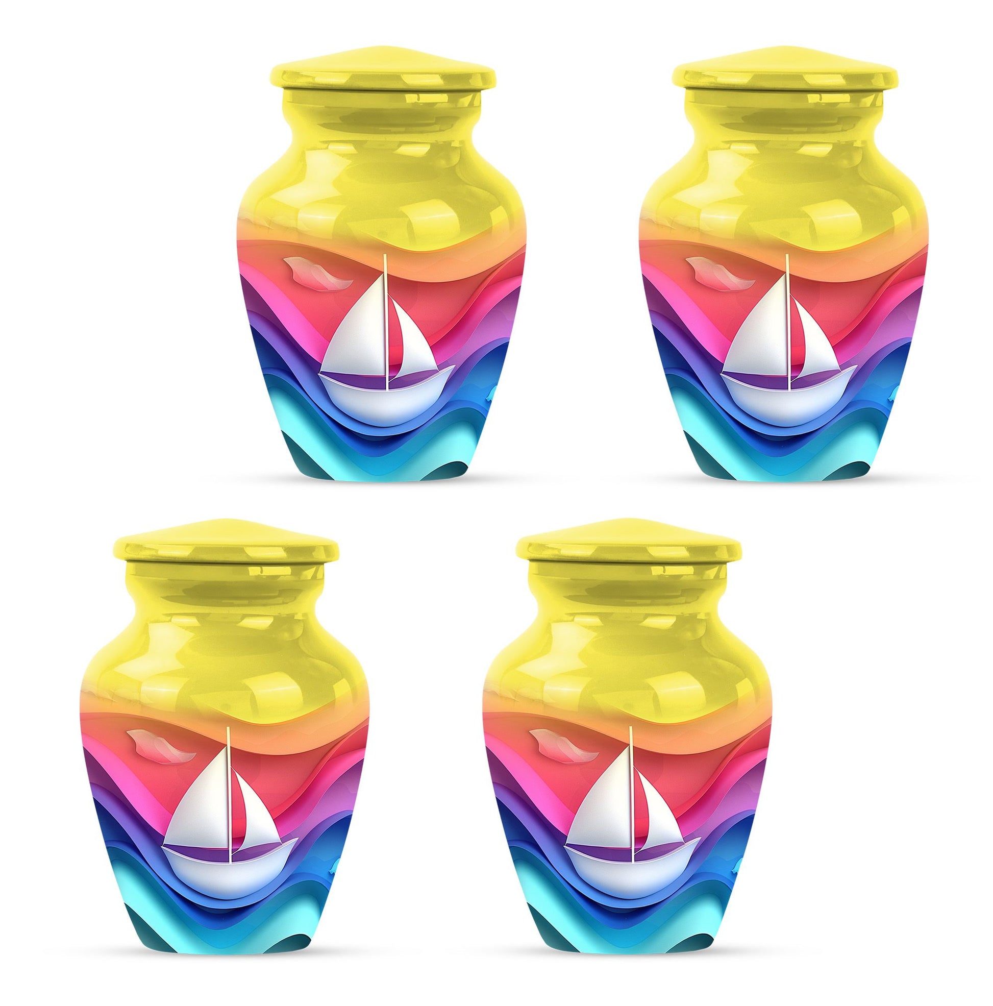 Sail Boat Theme 3 Inch Keepsake Pack of 4