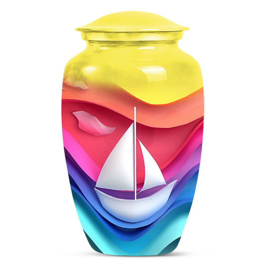 Sail Boat Theme Large Urn 10 Inch