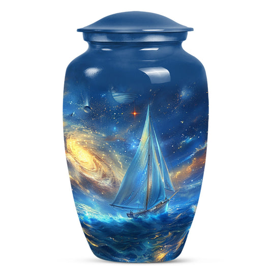 Sail Boat Theme Large Urn 10 Inch