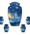 Sail Boat Theme Large Urn With 4 Keepsake Urn