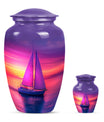 Sail Boat Theme Large Urn With 1 Keepsake Urn