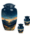 Starry Night Theme Large Urn With 2 Keepsake Urn