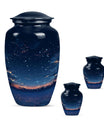 Starry Night Theme Large Urn With 2 Keepsake Urn