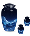 Starry Night Theme Large Urn With 2 Keepsake Urn