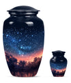 Starry Night Theme Large Urn With 1 Keepsake Urn