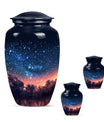 Starry Night Theme Large Urn With 2 Keepsake Urn