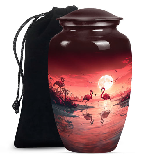 Flamingo Theme Large Urn 10 Inch